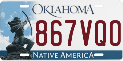 OK license plate 867VQO