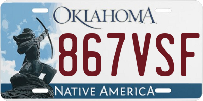 OK license plate 867VSF