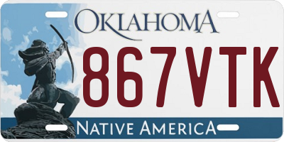 OK license plate 867VTK