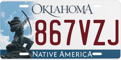 OK license plate 867VZJ