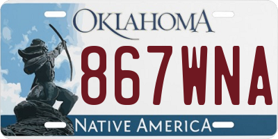 OK license plate 867WNA