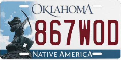 OK license plate 867WOD