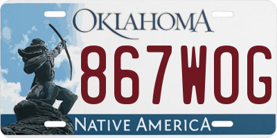 OK license plate 867WOG