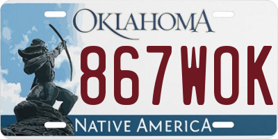OK license plate 867WOK