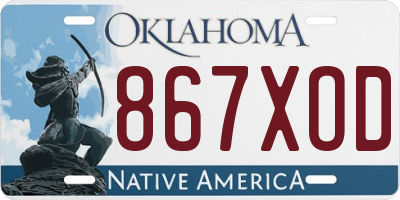 OK license plate 867XOD