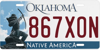 OK license plate 867XON