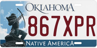 OK license plate 867XPR