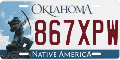 OK license plate 867XPW