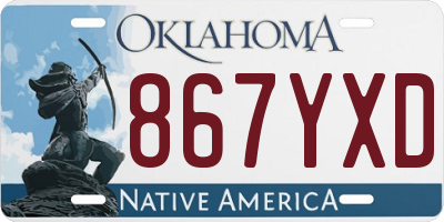 OK license plate 867YXD