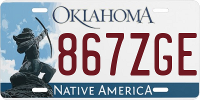 OK license plate 867ZGE