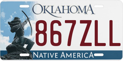 OK license plate 867ZLL