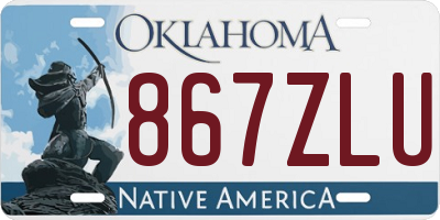 OK license plate 867ZLU
