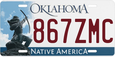 OK license plate 867ZMC