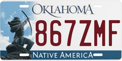 OK license plate 867ZMF