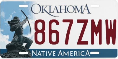 OK license plate 867ZMW
