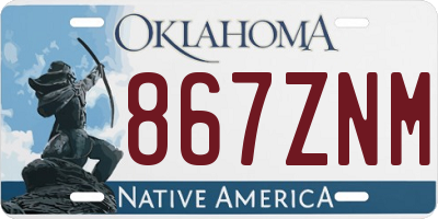 OK license plate 867ZNM