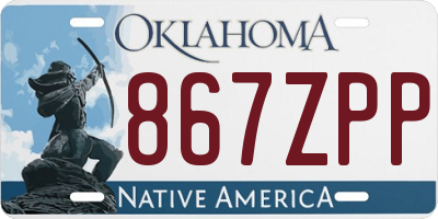 OK license plate 867ZPP