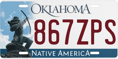 OK license plate 867ZPS