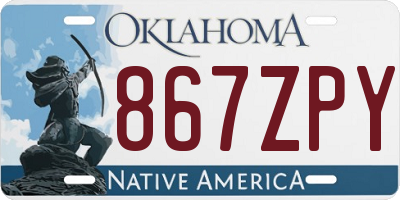 OK license plate 867ZPY