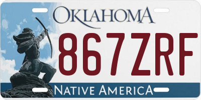 OK license plate 867ZRF