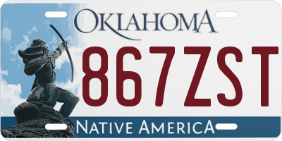 OK license plate 867ZST
