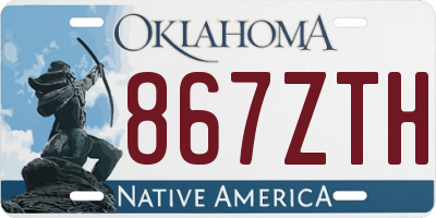 OK license plate 867ZTH
