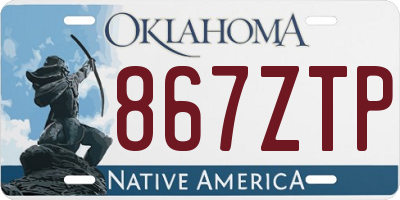 OK license plate 867ZTP