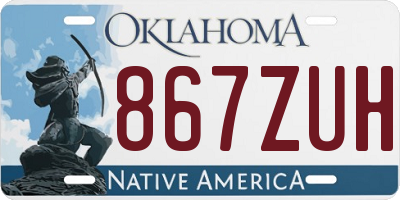 OK license plate 867ZUH