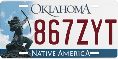 OK license plate 867ZYT