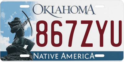 OK license plate 867ZYU