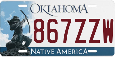 OK license plate 867ZZW