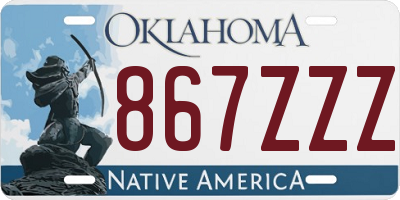 OK license plate 867ZZZ