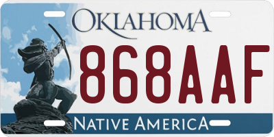 OK license plate 868AAF