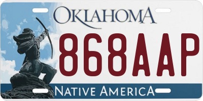 OK license plate 868AAP