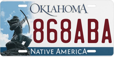 OK license plate 868ABA