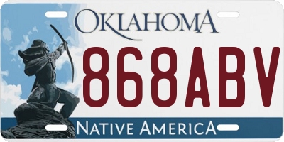 OK license plate 868ABV