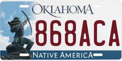 OK license plate 868ACA