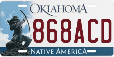 OK license plate 868ACD