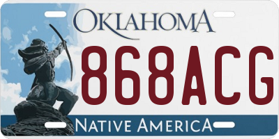 OK license plate 868ACG