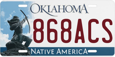 OK license plate 868ACS