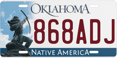 OK license plate 868ADJ
