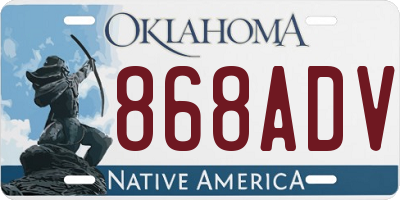 OK license plate 868ADV