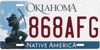 OK license plate 868AFG