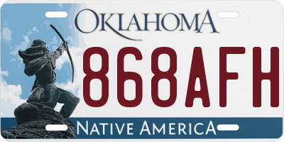 OK license plate 868AFH