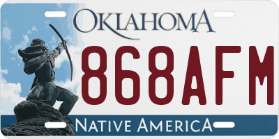 OK license plate 868AFM