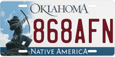 OK license plate 868AFN