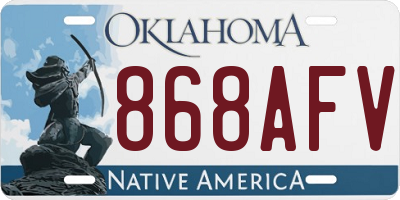 OK license plate 868AFV