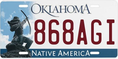 OK license plate 868AGI
