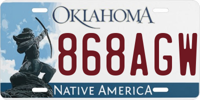 OK license plate 868AGW