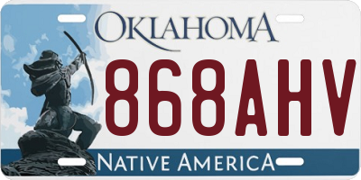 OK license plate 868AHV